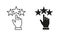 Customer Best Review Feedback Silhouette and Line Icon Set. Positive Good Quality Service Pictogram. Customer