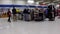 Customer buying foods at superstore checkout counter inside the metropolis mall