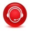 Customer care service icon glassy red round button