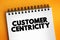 Customer centricity - ability of people in an organization to understand customers` situations, perceptions and expectations, text