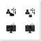 Customer data platform glyph icons set