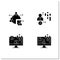 Customer data platform glyph icons set