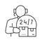 customer delivery service line icon vector illustration