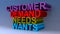 Customer demand needs wants on blue