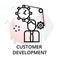 Customer development icon on abstract background