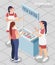 Customer Engagement Isometric Composition