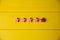 Customer experience concept, five star rating on yellow background