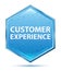 Customer Experience crystal blue hexagon button