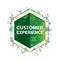 Customer Experience floral plants pattern green hexagon button