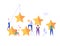 Customer Feedback. People with Five Stars Giving Feedback and Opinion. Clients Choosing Satisfaction Rating. Concept of Client