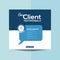 Customer feedback testimonial social media post web banner template. Client feedback social media template.