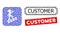 Customer Grunge Stamps with Coronavirus Stencil Mosaic Gentleman Climbing 2020