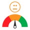 Customer icon emotions satisfaction meter with neutral symbol on background