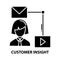 customer insight icon, black vector sign with editable strokes, concept illustration