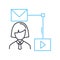 customer insight line icon, outline symbol, vector illustration, concept sign