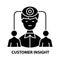 customer insight symbol icon, black vector sign with editable strokes, concept illustration