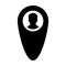 Customer Journey Icon - User Profile Vector Avatar With Map Location Marker Pin To Navigate Person In Glyph Pictogram