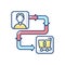 Customer journey map RGB color icon