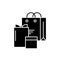 Customer loyality black icon, vector sign on isolated background. Customer loyality concept symbol, illustration