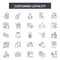 Customer loyality line icons, signs, vector set, outline illustration concept