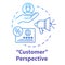 Customer perspective concept icon. Traffic prospect. Potential clients. Building audience. Sales prospect. Market share