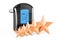Customer rating of breathalyzer, portable breath alcohol tester. 3D rendering