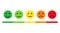 Customer rating scale with angy face and happy face. Customer satisfaction feedback or rating.Happy and angry face in flat style.