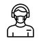 Customer Representative Wearing mask Vector Icon which can easily modify or edit