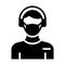 Customer Representative Wearing mask Vector Icon which can easily modify or edit