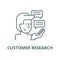 Customer research vector line icon, linear concept, outline sign, symbol