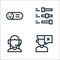 customer reviews line icons. linear set. quality vector line set such as customer, customer service, sliders