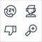 customer reviews line icons. linear set. quality vector line set such as dislike, thumbs down, customer