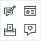 customer reviews line icons. linear set. quality vector line set such as love, complaint, review
