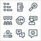 customer reviews line icons. linear set. quality vector line set such as positive comment, like, sliders, customer, hours, reviews