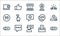 customer reviews line icons. linear set. quality vector line set such as sad face, customer, smiley, complaint, comment, quote,