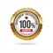 Customer satisfaction guaranteed hundred percent golden badge