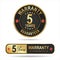 Customer satisfaction guaranteed hundred percent golden badgewarranty guaranteed gold and black  labels on white background