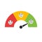 Customer satisfaction meter with five funny emoticons