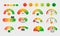 Customer satisfaction meter. Stress level gauge graph. Progress chart with smile faces. Emotion rate measuring interface