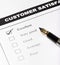 Customer satisfaction survey form - closeup