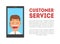 Customer Service Banner, Call Center, Technical Support, Helpline Vector Illustration