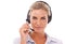 Customer service communication, face portrait and woman talk on contact us CRM, telemarketing or call center. Telecom