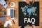 Customer Service FAQs , FAQ Question Information Frequently Asked Question , business hand clicking FAQ or Frequently asked quest