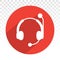 Customer service headset / Customer support earphone flat icon for apps and websites