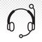 Customer service headset / Customer support earphone flat icon for apps and websites