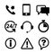 Customer service icon set black outline