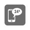 Customer service icon with smartphone