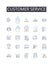 Customer service line icons collection. Client relations, Customer satisfaction, Consumer support, Guest experience