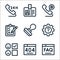customer service line icons. linear set. quality vector line set such as faq,  , review, question, stamp, clipboard, settings, id