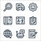 customer service line icons. linear set. quality vector line set such as support, chatbot, location, list, translator, manual,